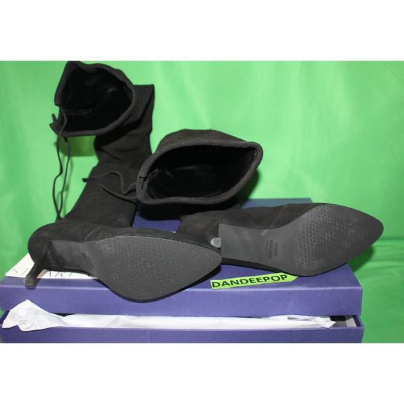 Stuart Weitzman Tiemodel Black Suede High Heel Boots G232996 Women's 6.5M - Picture 10 of 16